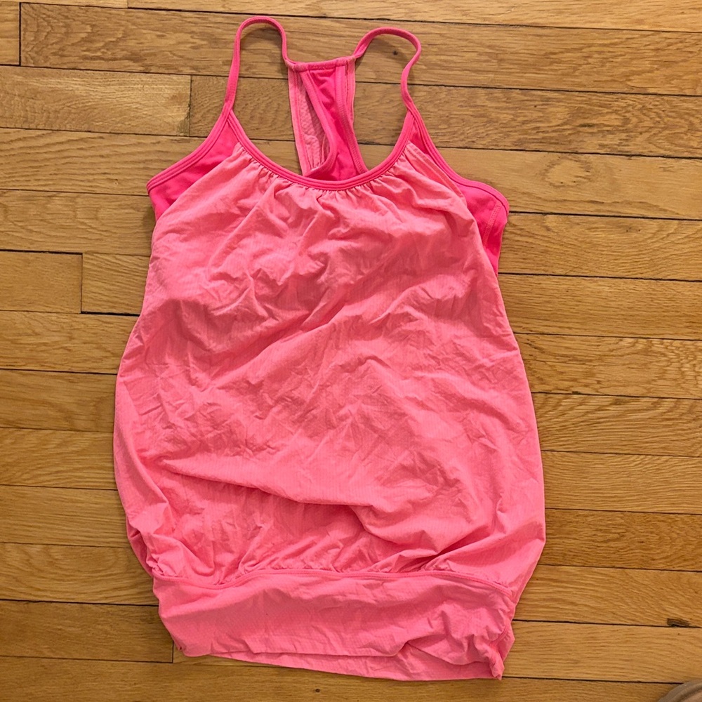 Lululemon Athletica Pink and Tan Tank Top